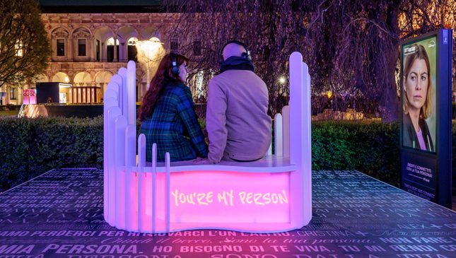 CONNECTION BENCH installation at Milano Design Week 2025